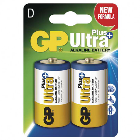 Alkalická baterie GP Ultra Plus LR20 (D), blistr 2kusy