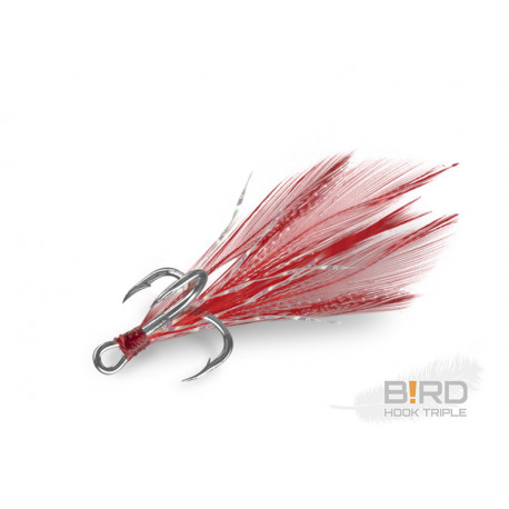 Delphin B!RD Hook TRIPLE / 3ks - červená pírka