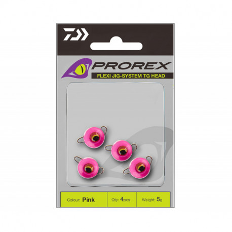 Zátěž Daiwa Prorex Flexi Jig-System TG Head Fluo Pink Hmotnost 5gr 