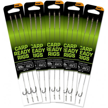 Fox Návazce Carp Ready Rigs Wide Gape Barbless 3 ks 