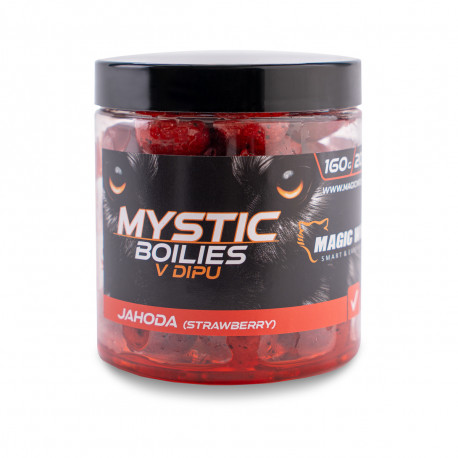 Magic Wolf MYSTIC Boilies v dipu 160g 20mm Jahoda
