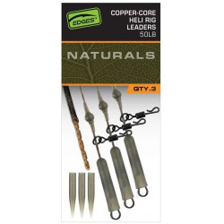 Fox Montáž Edges Naturals Copper Core Heli Rig Leaders 3 ks