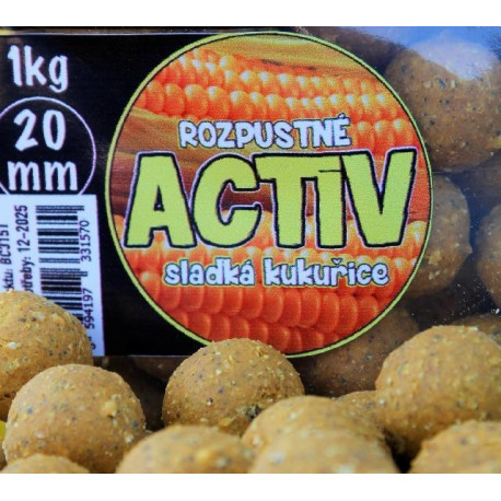 Black Carp Activ boilies Sladká kukuřice 1kg 20mm