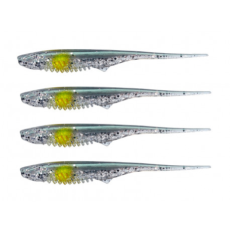 Gunki Gumová nástraha Mosquito 13cm Green Shiner Yellow Dot 4ks