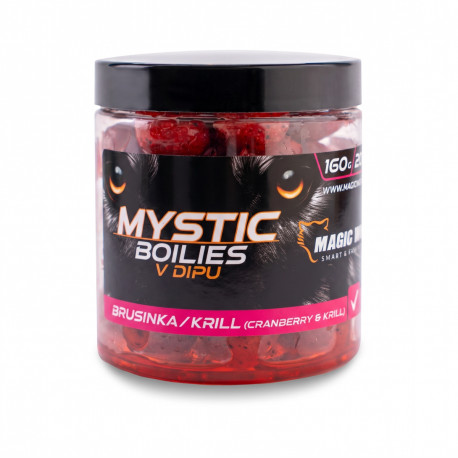 Magic Wolf MYSTIC Boilies v dipu 160g 20mm Brusinka / Krill
