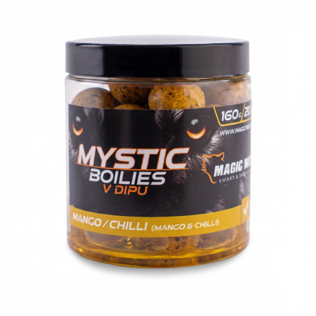 Magic Wolf MYSTIC Boilies v dipu 160g 20mm Mango / Chilli