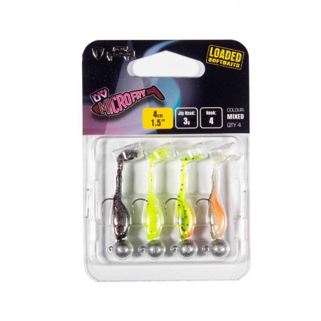 Fox Rage Gumová Nástraha UV Micro Fry Mixed Colour Loaded Lure Pack 4cm 3g