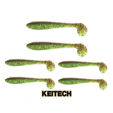 Gumová Nástraha Keitech Swing Impact Fat 4,3" 11cm Green Pumpkin Chartreuse 6kusů