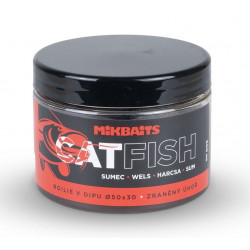 Mikbaits Boilie V Dipu Catfish Zraněný Úhoř 500 ml - 50x30 mm